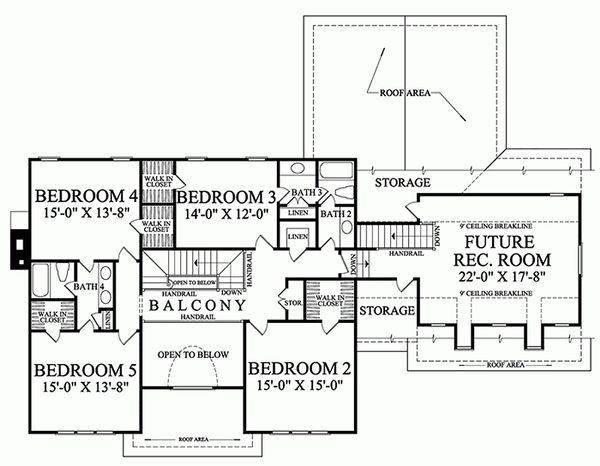Country Floor Plan - Upper Floor Plan #137-210