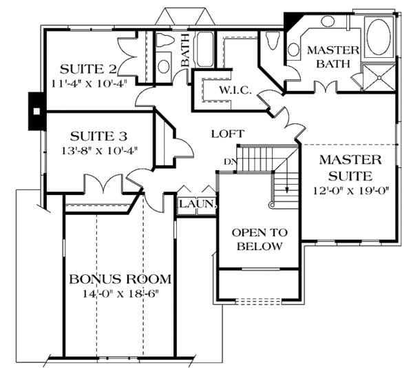 House Plan Design - Traditional Floor Plan - Upper Floor Plan #453-474