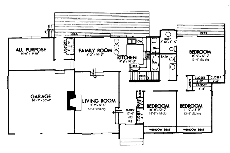 Dream House Plan - Floor Plan - Main Floor for Contemporary House Plan #320-767 - 3 bed, 2 bath