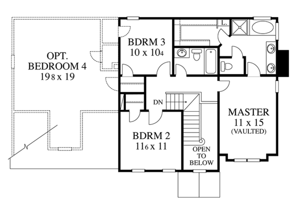 Dream House Plan - Colonial Floor Plan - Upper Floor Plan #1053-66