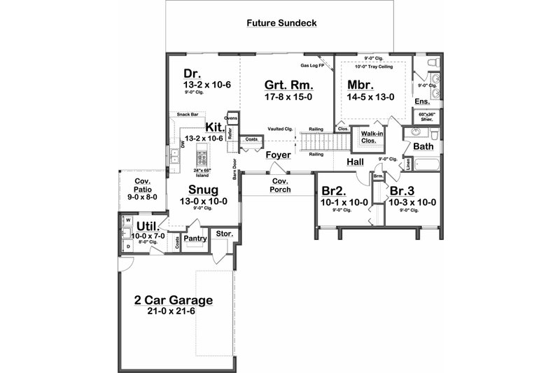 Home Plan - Floor Plan - Other Floor for Modern House Plan #126-189 - 3 bed, 2 bath