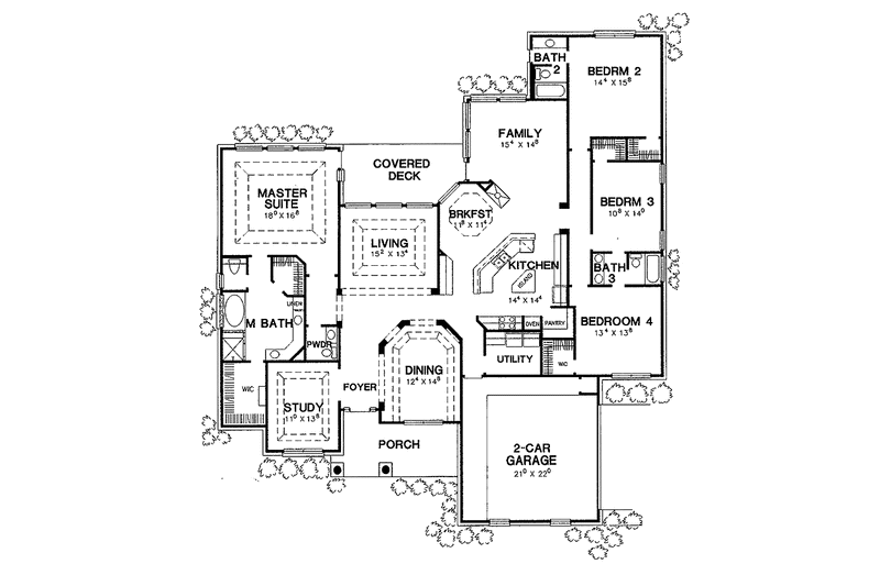 Home Plan - Floor Plan - Main Floor for Ranch House Plan #472-241 - 4 bed, 3.5 bath