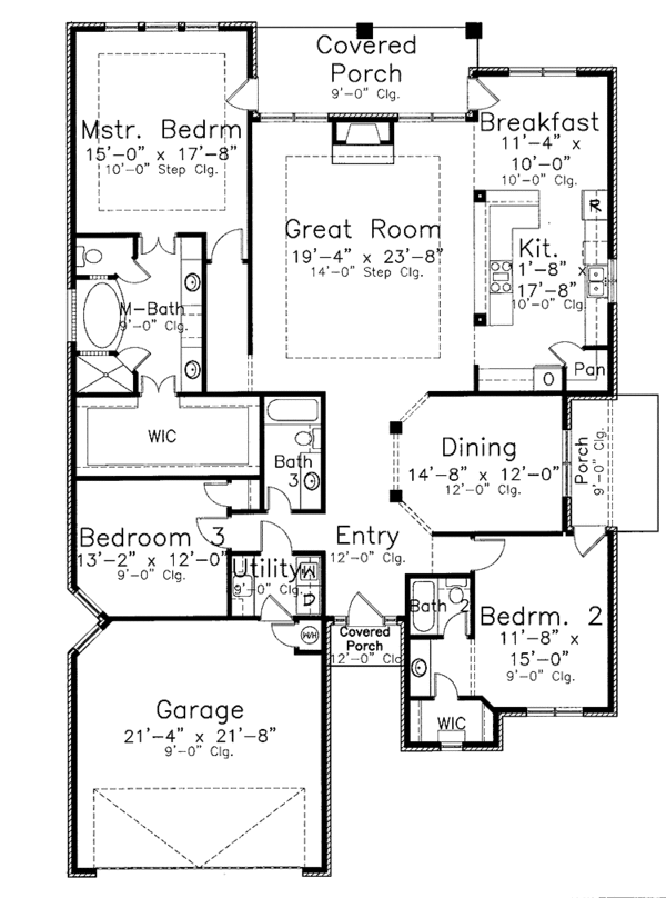 House Design - Country Floor Plan - Main Floor Plan #52-260