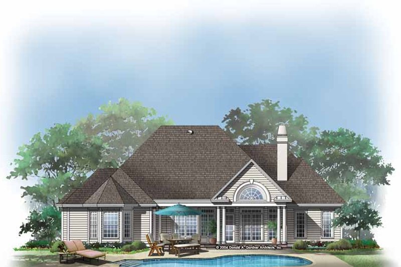 Dream House Plan - Ranch Exterior - Rear Elevation Plan #929-274