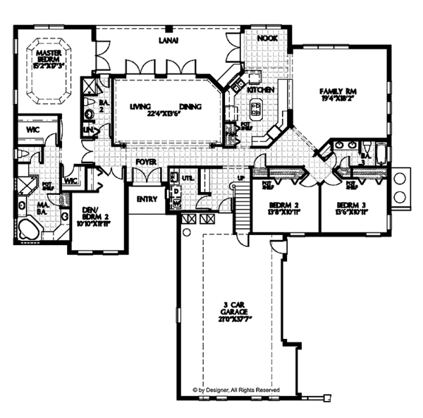 Dream House Plan - Mediterranean Floor Plan - Main Floor Plan #999-112