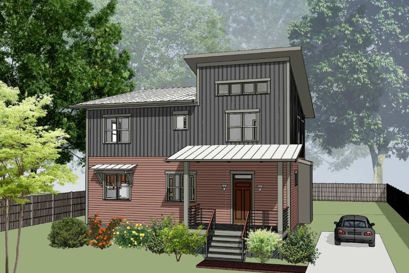 Architectural House Design - Modern Exterior - Front Elevation Plan #79-298