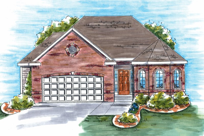 Home Plan - Exterior - Front Elevation 3 for European House Plan #20-1602 - 2 bed, 2 bath