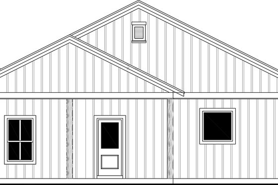 Exterior - Rear Elevation for Farmhouse House Plan #21-483 - 3 bed, 2.5 bath