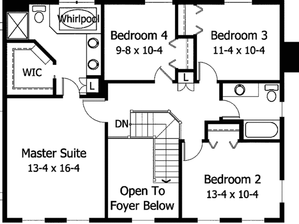 House Design - Classical Floor Plan - Upper Floor Plan #51-838