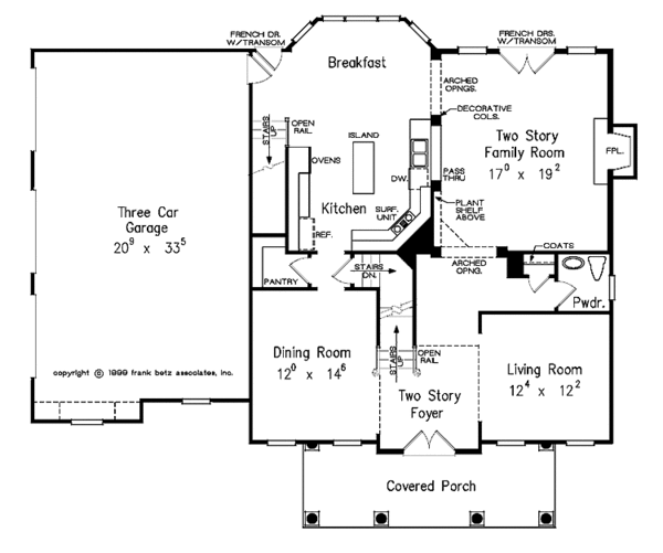 Home Plan - Colonial Floor Plan - Main Floor Plan #927-490