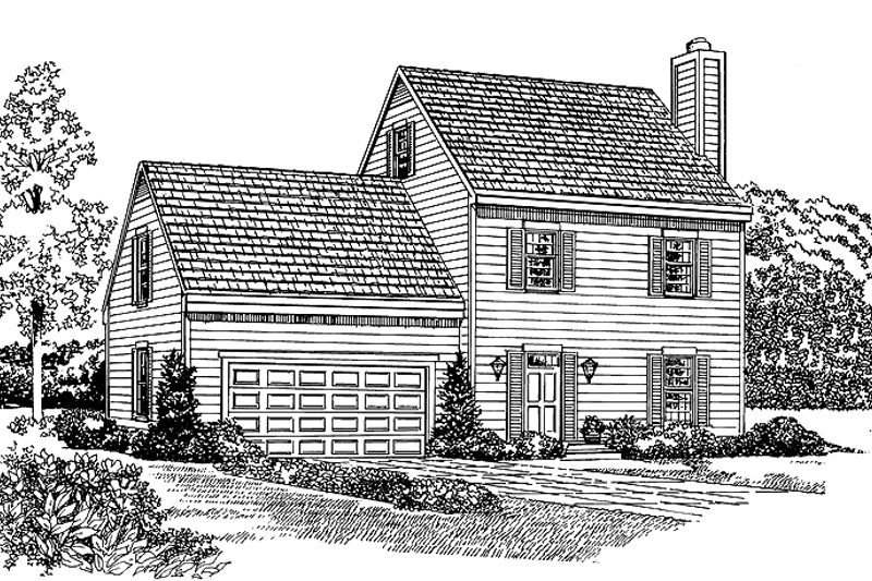 Dream House Plan - Exterior - Front Elevation for Colonial House Plan #72-1087 - 3 bed, 2.5 bath