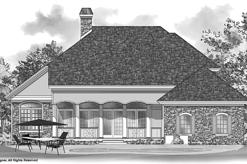 Architectural House Design - Exterior - Rear Elevation for Traditional House Plan #930-208 - 3 bed, 2.5 bath