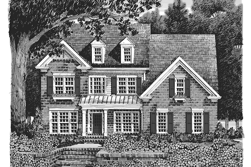 Architectural House Design - Exterior - Front Elevation 3 for Colonial House Plan #927-927 - 5 bed, 4 bath