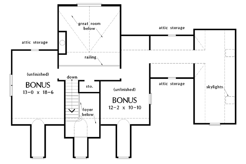 Home Plan - Floor Plan - Upper Floor for Country House Plan #929-343 - 3 bed, 2 bath