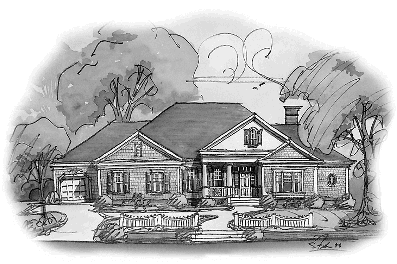Home Plan - Exterior - Front Elevation 3 for Classical House Plan #429-269 - 3 bed, 3 bath