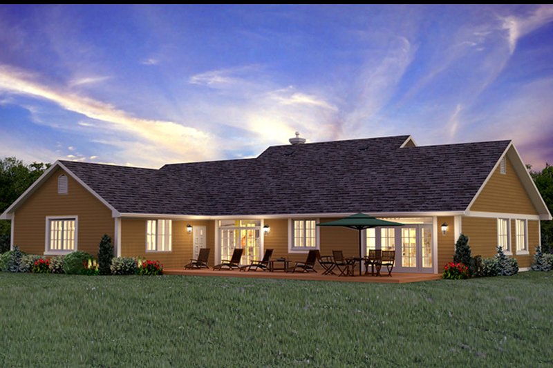 Dream House Plan - Exterior - Rear Elevation for Ranch House Plan #18-9545 - 3 bed, 2 bath