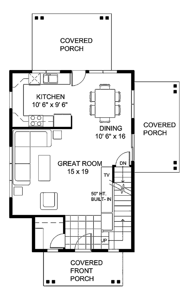 House Design - Country Floor Plan - Main Floor Plan #1042-3