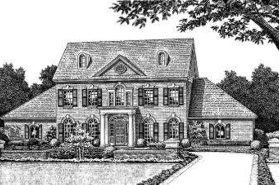 Exterior - Front Elevation for Colonial House Plan #310-213 - 4 bed, 3.5 bath