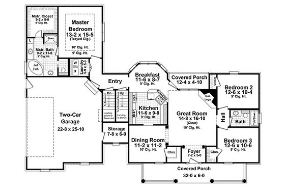Floor Plan - Main Floor for Country House Plan #21-301 - 3 bed, 2 bath