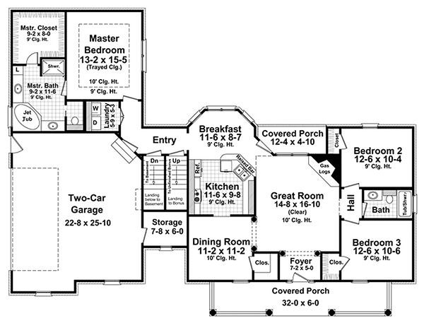 Architectural House Design - Country Floor Plan - Main Floor Plan #21-301