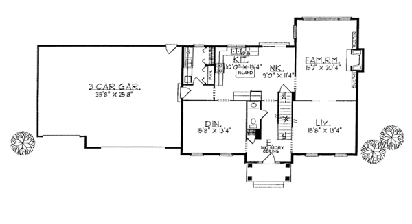 House Plan Design - Classical Floor Plan - Main Floor Plan #70-1313