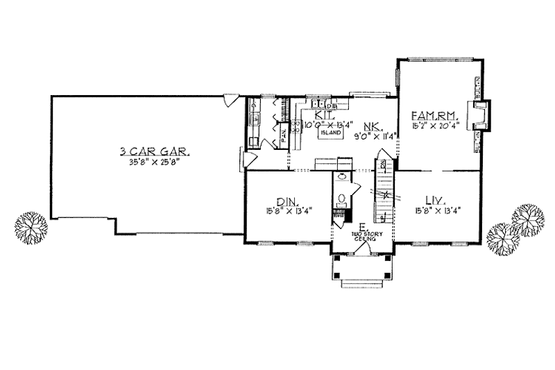 Home Plan - Floor Plan - Main Floor for Classical House Plan #70-1313 - 4 bed, 2.5 bath