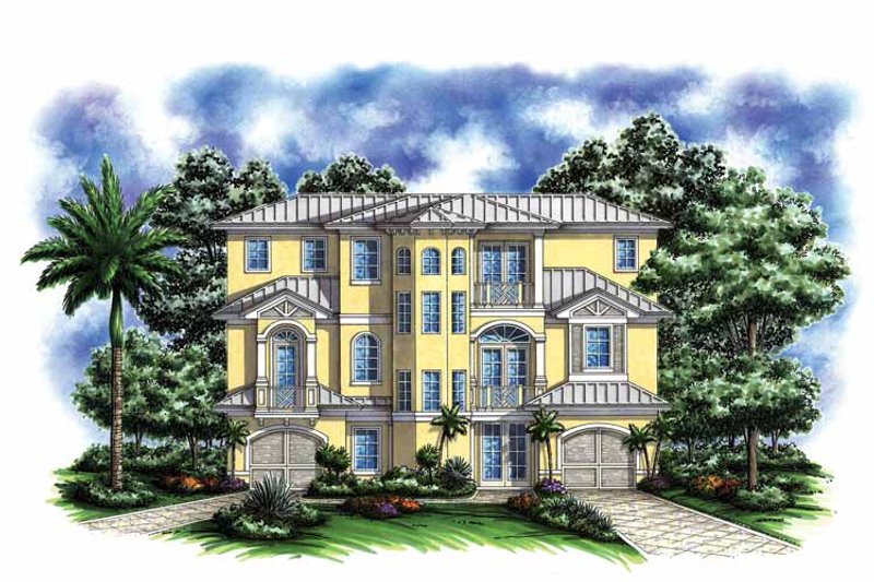 Architectural House Design - Exterior - Front Elevation 3 for Mediterranean House Plan #1017-134 - 3 bed, 3 bath