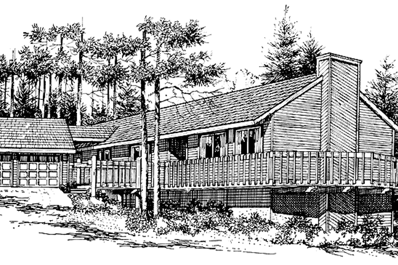 Dream House Plan - Exterior - Front Elevation 4 for Contemporary House Plan #320-790 - 3 bed, 2 bath