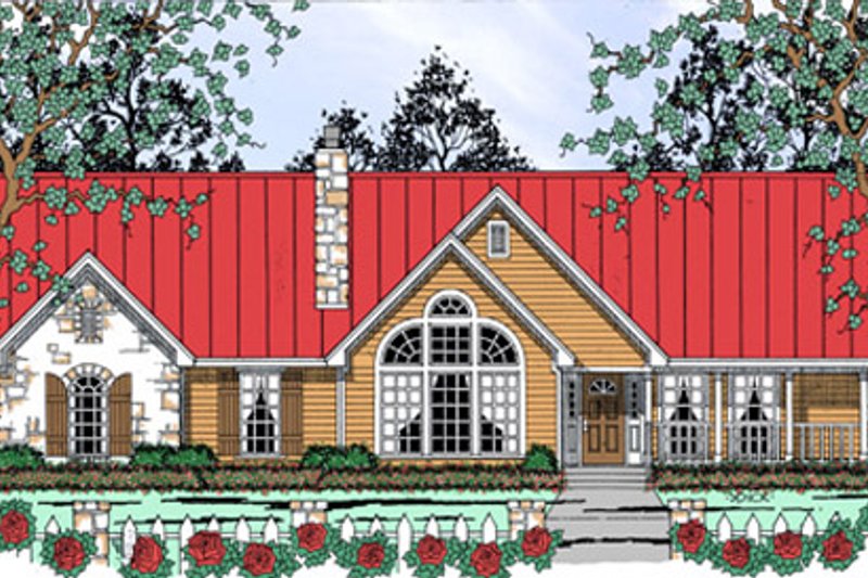 Southern Style House Plan - 3 Beds 2 Baths 1523 Sq/Ft Plan #42-407