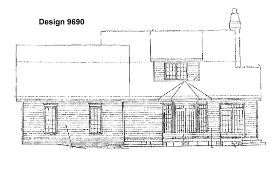 Exterior - Rear Elevation for Country House Plan #929-136 - 3 bed, 2.5 bath