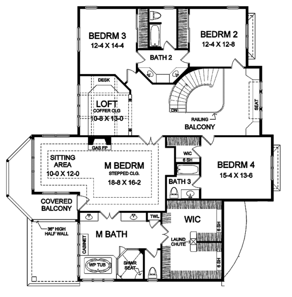 Dream House Plan - Craftsman Floor Plan - Upper Floor Plan #328-350