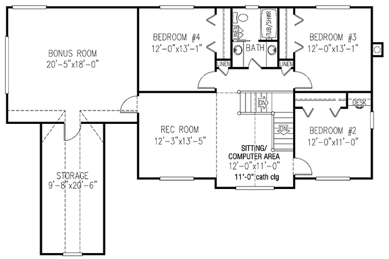 Home Plan - Floor Plan - Upper Floor for Victorian House Plan #11-277 - 4 bed, 2.5 bath