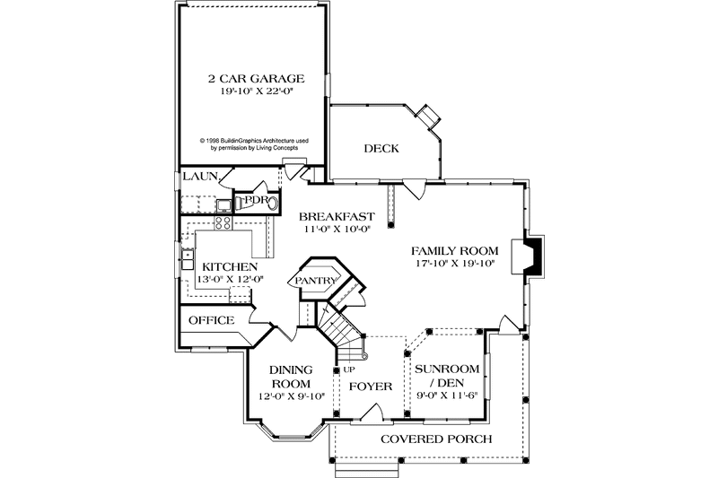 Home Plan - Floor Plan - Main Floor for Country House Plan #453-520 - 3 bed, 2.5 bath