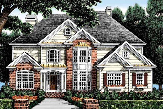 Exterior - Front Elevation 3 for Colonial House Plan #927-875 - 5 bed, 4 bath
