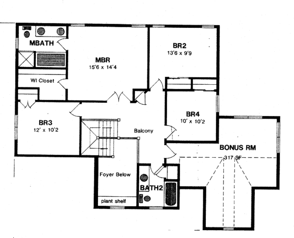 Dream House Plan - Traditional Floor Plan - Upper Floor Plan #316-216