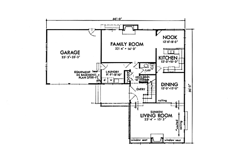 Home Plan - Floor Plan - Main Floor for Contemporary House Plan #320-1302 - 3 bed, 2.5 bath