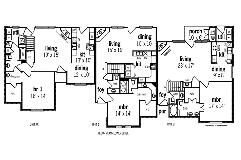 Architectural House Design - Floor Plan - Main Floor for Traditional House Plan #45-425 - 8 bed, 6 bath