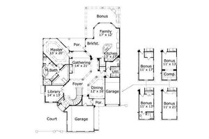Floor Plan - Main Floor for Traditional House Plan #411-302 - 4 bed, 3.5 bath
