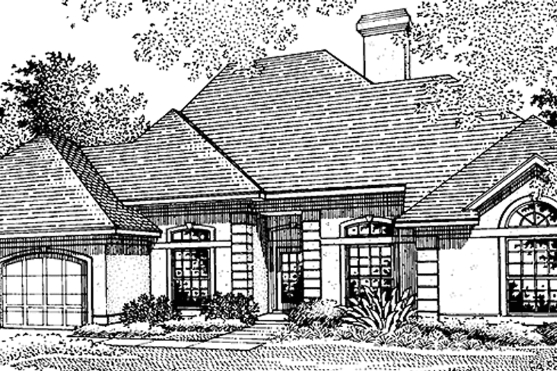 Architectural House Design - European Exterior - Front Elevation Plan #45-431