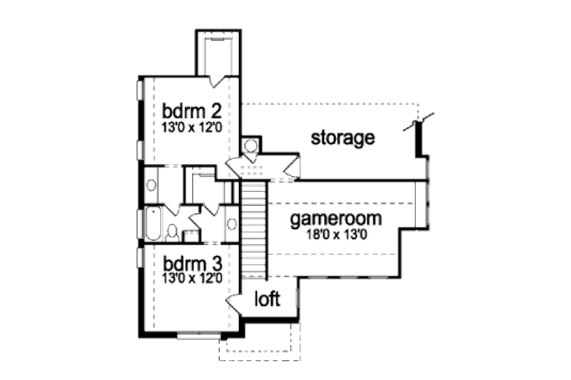 Home Plan - Floor Plan - Upper Floor for European House Plan #84-406 - 3 bed, 3 bath
