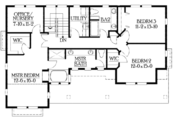 Craftsman Floor Plan - Upper Floor Plan #132-393