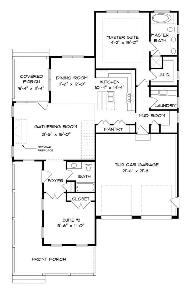 House Design - Country Floor Plan - Main Floor Plan #413-893