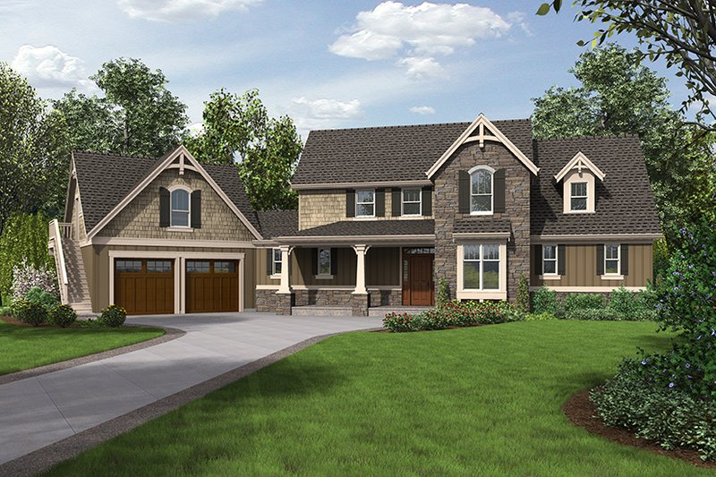 Architectural House Design - Exterior - Front Elevation 3 for Craftsman House Plan #48-923 - 3 bed, 3.5 bath