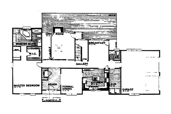 Floor Plan - Main Floor for Traditional House Plan #30-263 - 4 bed, 2.5 bath