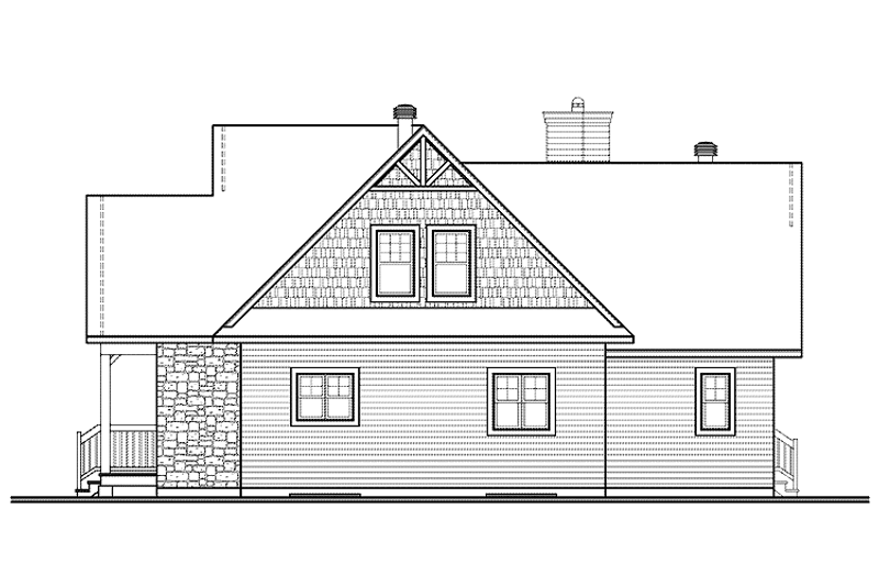 House Plan Design - Exterior - Rear Elevation for European House Plan #23-2484 - 3 bed, 2.5 bath