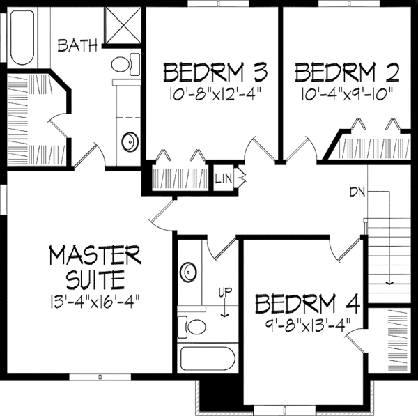 House Plan Design - Traditional Floor Plan - Upper Floor Plan #51-865
