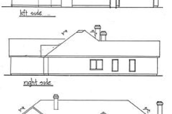 Exterior - Rear Elevation for European House Plan #56-189 - 4 bed, 2.5 bath