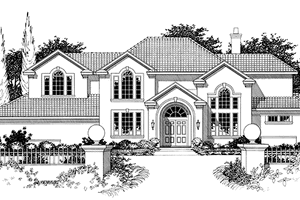 Home Plan - Exterior - Front Elevation for Mediterranean House Plan #472-321 - 5 bed, 4.5 bath