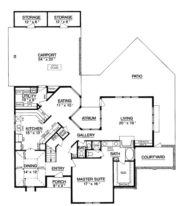 House Plan Design - Mediterranean Floor Plan - Main Floor Plan #45-382