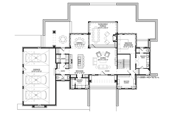 Floor Plan - Main Floor for Contemporary House Plan #928-291 - 4 bed, 5.5 bath